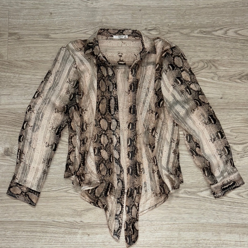 Snake Print Sheer Blouse